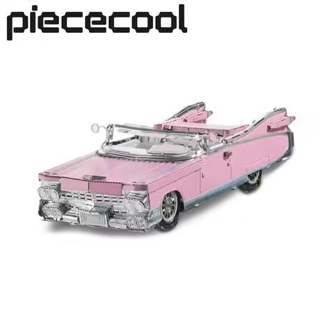 Piececool 3d Metal Model Kits Classic Pink Cabriolet Fridge Magnet
