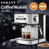 HY&amp; 外贸SOKANY6863意式咖啡机家用办公胶囊粉末两用COFFEE MAKER HTZW