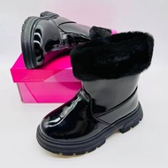 Real Soft Leather Chelsea Boots Soft Sole Fleece Kida Style Fashion High Heel Thick Sole424