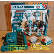 TOTAL TOSLI241195 Li-ion 3 Pcs Combo Kit Impact Wrench 850Nm 400Nm Work Lamp