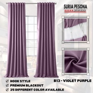 B13 Ready Made Curtain 99% Blackout Siap Jahit Langsir(Free Cangkuk)Langsir RAYA Kain Tebal 99%Polyester Blackout