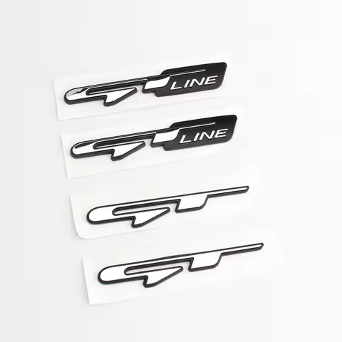 3d ABS Chrome Black Logo GT Line Emblem Car Trunk Badge Adhesive Decal GT Line Sticker Accessories