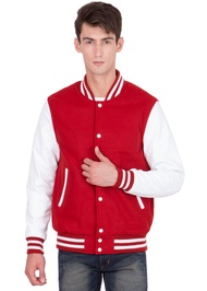 CALIBER APPARELS mens baseball bomber varsity letterman leather jacket (10 Team Colors) XS to 6XL