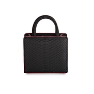 [SUVIMOL] Baby Sweet Box - Belly Black PYTHON กระเป๋าถือหนังงูส่วนท้องสีดำ