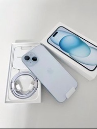 Apple iPhone 15 128GB A16 二手 9.9成新 原廠保固中 2024/01購入 附原廠盒 天藍色