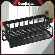 Kitchen Sink Drying Rack with Self-draining Tray Space Saver Sponge Holder