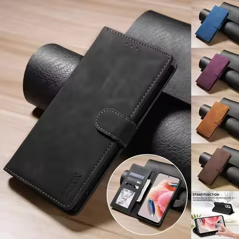 Wallet Magnetic Flip Leather Case For Xiaomi 14T 13T 12T 12 Lite 11T Poco X7 Pro C75 X6 C65 M5s X3 R
