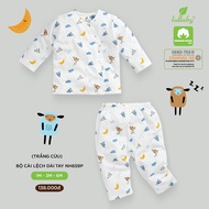 LULLABY Bộ sơ sinh cài lệch dài tay NH659P