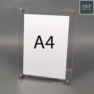 A4 ACRYLIC FRAME / ACRYLIC FRAME / BROCHURE HOLDER / BROCHURE FRAME / ADVERTISING CLAMP / ACRYLIC FR