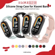 Transparent Case Silicone Strap for Xiaomi Mi Smart Band 9 Soft Sport Rubber Band Screen Protector C