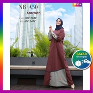 Baju Gamis Nibras Terbaru 2020 Dress Wanita Dewasa Busui Warna Maroon