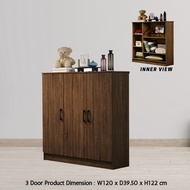 Wonderful Furniture 2 &amp; 3 Door Children Wardrobe 120cm Cupboard Baju Kabinet Cupboard Almari Kanak Kanak Walnut Color