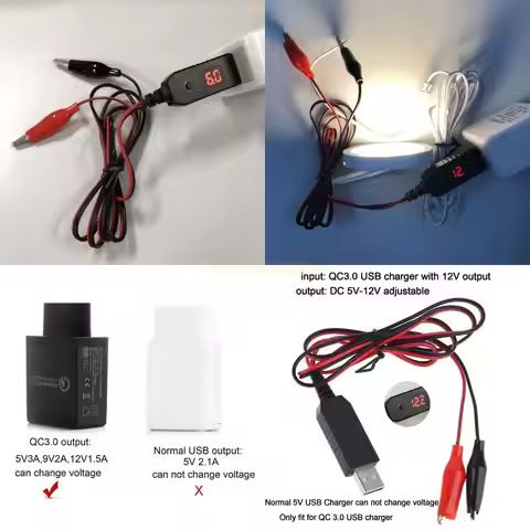F62C QC3.0 USB Charging Cable 5V 6V 8.4V 12V Power Supply Router Adapter Module Converter Wire Repla