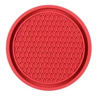 Red Matt Thick Design 3D Mat Cup Drink Holder Car Anti Slip Pad Rubber Coaster (Thick)
