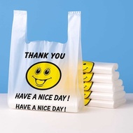 Printed Lovely Shopping Bags Supermarket Plastic Bag With Handle smiley plastic Plastic Bag Transpar