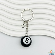 Lucky Black 8 Round Resin Ball Keychain - 25mm Pool Accessory