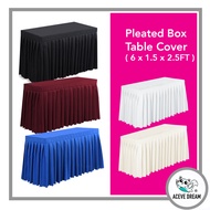 ACEVE DREAM READY STOCK 6x1.5FT Pleated Box IBM Table Cover Skirting Meja Hotel Wedding Banquet Even