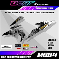 Sticker Sticker Striping Motorcycle honda beat Esp Street Fi New 2016 2017 2018 2019 Semi Fullbody Design Skull Cool Sticker Sticker strip modif Modification pariasi Accessories racing resing Graphic Picture Motorcycle motorbike honda beat m884 u220