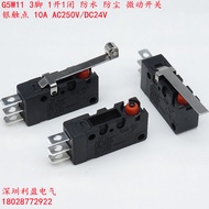Waterproof G5W11 Stroke Limit 3-Pin Silver Contact Micro Switch Anti-dust 10A with Lever Pulley Hand