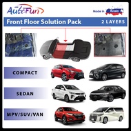 AUTOFUN Front Floor Soundproofing / Noise Deadening Solution Pack – 2 LAYERS (Compact / Sedan / MPV / SUV / Van)