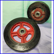 ▣ ▨ ▽ Push Cart Wheel Size 10" 8" & 6" Gulong ng Push Cart Kartilya Rubber Wheel Axle Shaft 10" 6"