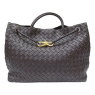 棕色 羊皮編織 Large Andiamo 肩背包【BOTTEGA VENETA BV 寶緹嘉】