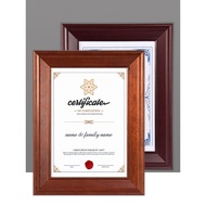 Solid Wood Photo Frame Certificate Frame Business License Frame Wall Hanging a3 a4Certificate Frame 