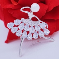 CZ Ballet Beauty Diamond Brooch
