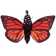 Monarch Life Cycle Reversible Hand Puppet Plush, Red-Orange/Purple/Black, 8"