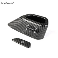 JaneDream 2Pcs Car Gear Knob Decorative Panel Frame and P Button Cover Trim Interior Decorative for 