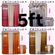 dhalia satin 5 feet(60 inches) ring curtain katminmin 3in1 and per pc