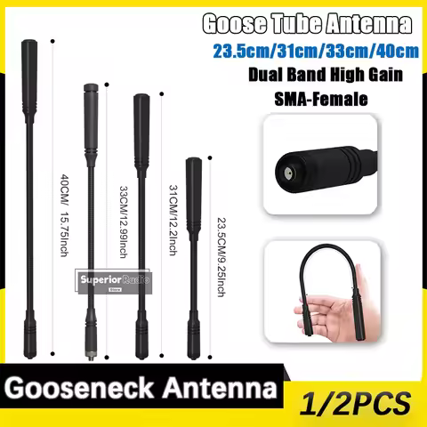 Gooseneck Tactical Antenna High Gain VHF UHF Dual Band SMA-Female 23.5/31/33/40CM For Baofeng UV-25M