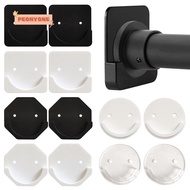 PEONYTWO 2pcs Shower Curtain Rod Adjustable No Drilling Stick Screw Fixation Bathroom Tension Holder