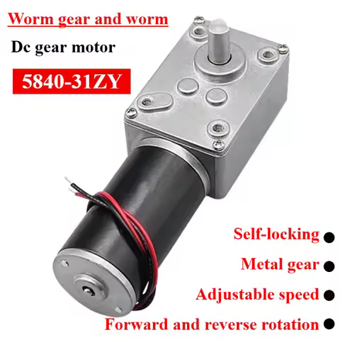 5840-31ZY Turbo Worm Encoder Micro DC Reduction Motor Self locking Speed Control Small Motor 12V24V