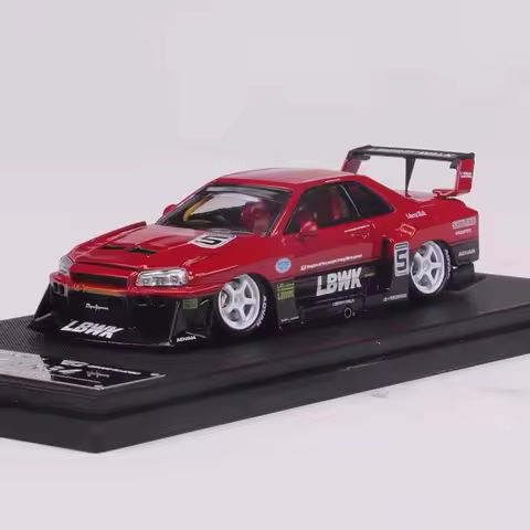 SW 1:64 LBWK ER34 GTR Car Diorama Openable Hood Alloy Model Collection Miniature Carros Toys