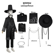 ชุดคอสเพลย์เด็กผู้ชาย K-Pop Demon Hunters ชุดกิโมโนพิมพ์ลายสำหรับฮาโลวีน งานแสดง ปาร์ตี้ พร้อมหมวก ส