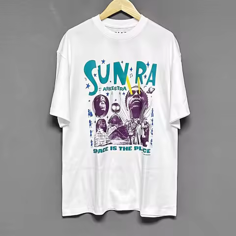 TIABSWMS04 Sun Ra T-Shirt Space Is The Place Arkestra Free Space Jazz Drop Shoulder Loose Bad Taste 