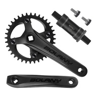 BOLANY Bike Crank Chainwheel 104BCD Mountain Bike Crankset with Bottom Bracket Aluminum Alloy 170mm 
