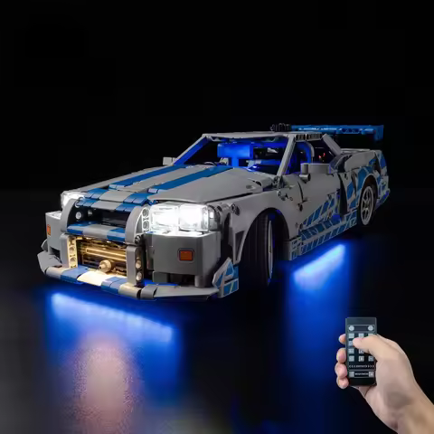 No Model LED Light Set Suitable for LEGO Technic 2 Fast 2 Furious Nissan Skyline GT-R R34 Car 42210(