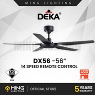 (Sirim) DEKA Ceiling Fan DX56 Remote Control 5 ABS Blades 56" DC Motor 7+7 Speed Kipas Siling Syilin