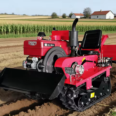 Customized multifunctional agricultural tractor, 35HP diesel small crawler rotary tiller