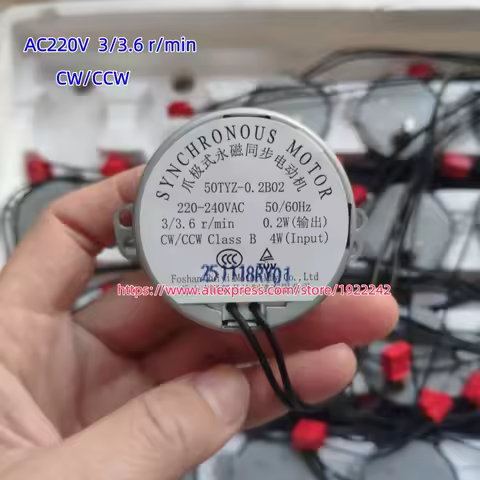 Brand new 50TYZ-0.2B02 permanent magnetic synchronous motor AC220V 4W 3/3.6r/min AC gear motor for c