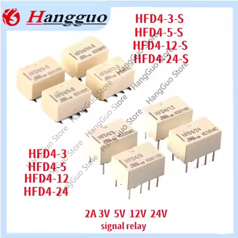 5PCS HFD4-3V 5V 12V 24V 8Pin relay HFD4-3-S HFD4-5-S HFD4-12-S HFD4-24-S DC 3V 5V 12V 24V 5VDC 12VDC