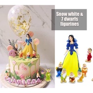 Snow white & 7 dwarfs for cake decorating or kids activites washable & reusable