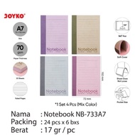 (1 pack = 4 pcs) Notebook NB-733A7 B7 A6 / Pocket Notebook 3 Sizes / Lined Notebook / Joyko Soft Cov