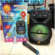 ORIGINAL Karaoke Avcrowns CH-1012 Bluetooth Trolley Speaker 1200W Black 2 Wireless Mic EXCELLENT QUA