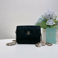 TW4823	Chanel 香奈兒經典翻蓋式連水晶球鍊帶包包 Jeweled Pearl Crush Chain Bag Black x GHW