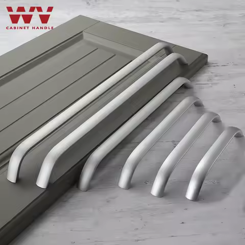 WV Long Silver Drawers Cabinet Handles Drawer Pulls 96-320MM Wardrobe Closet Kitchen Cabinet Storage