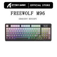 FREEWOLF M96 Bluetooth Wireless Keyboard Dual Mode Gradient Keycaps Oled Screen Long Battery Life