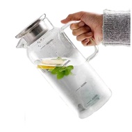 Pitcher Lid and Spout Glass Carafe for Hot/Cold Water Large Iced Tea Pitcher for Coffee Juice and Ho